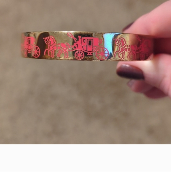 Coach Jewelry - Coach Horse And Carriage Bangle Bracelet Gold/Pink